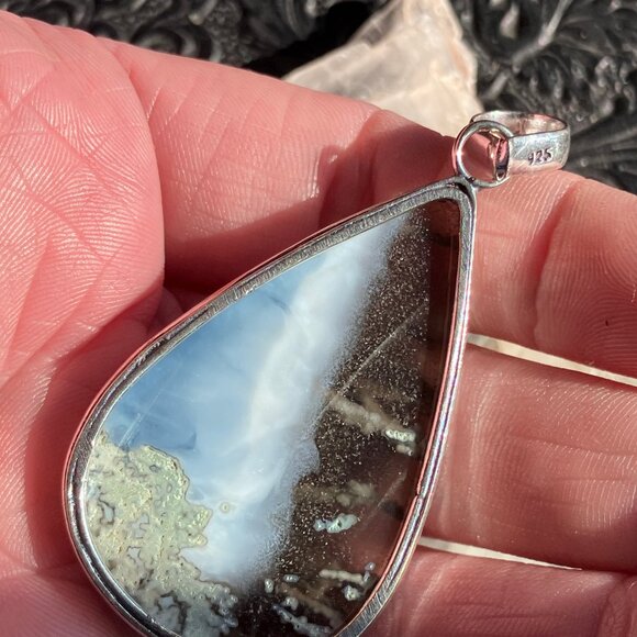 Mossy Blue Opal Crystal Stone Jewelry Pendant - Picture 5 of 8